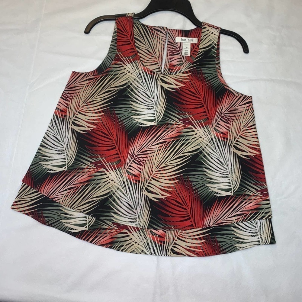 White House Black Market Foliage Print Blouse XS - Picture 2 of 8